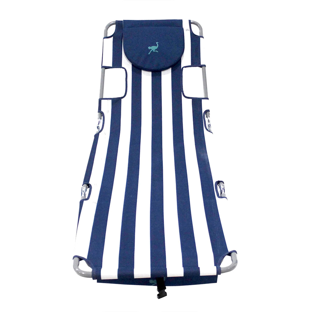 Navy Stripe 2 Pack Chaise Lounge Chair with Storage Bag P624