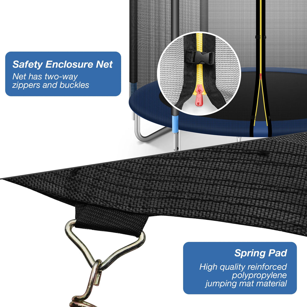 8ft Trampoline with Safety Enclosure Net and Ladder E534