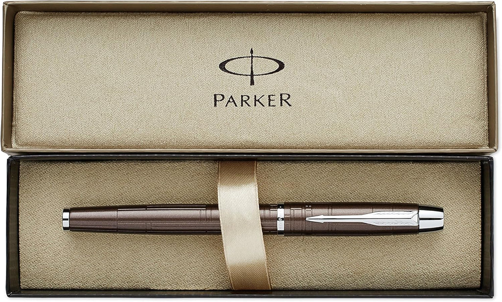 Brown Metallic Rollerball Pen with Fine Black Refill, Pack of 2 F532