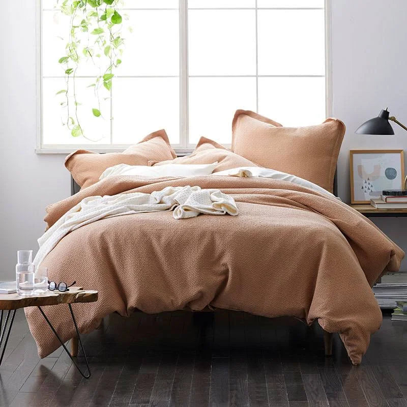 White Geometric Cotton Reversible Full Duvet Cover E4172