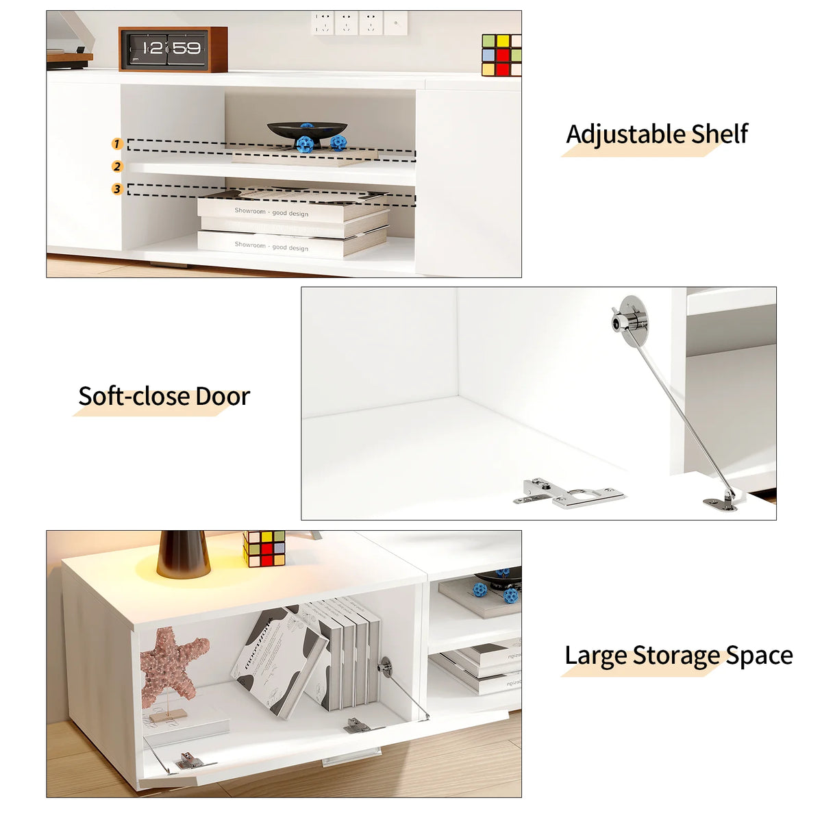White Modern TV Stand for 55/65/70 Inch TVs I154