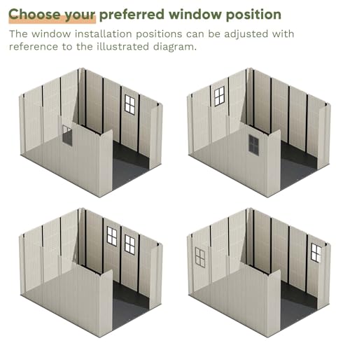 6x4 FT Plastic Outdoor Storage Shed Light Grey K87720