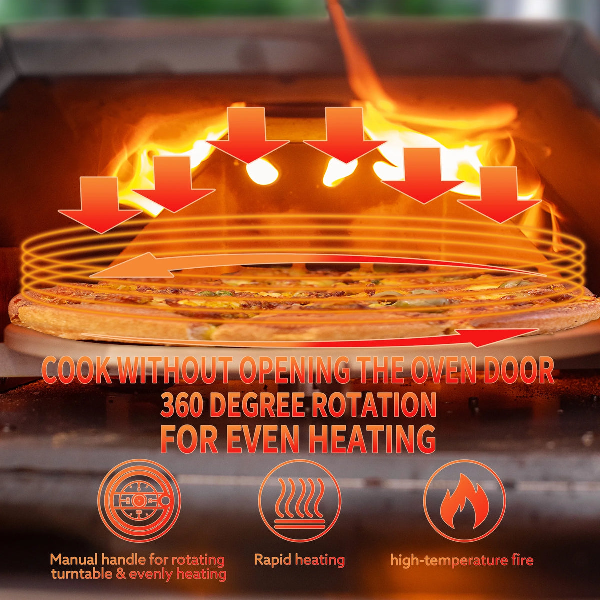 12 Pizza Oven with Thermometer Foldable Legs Y583715