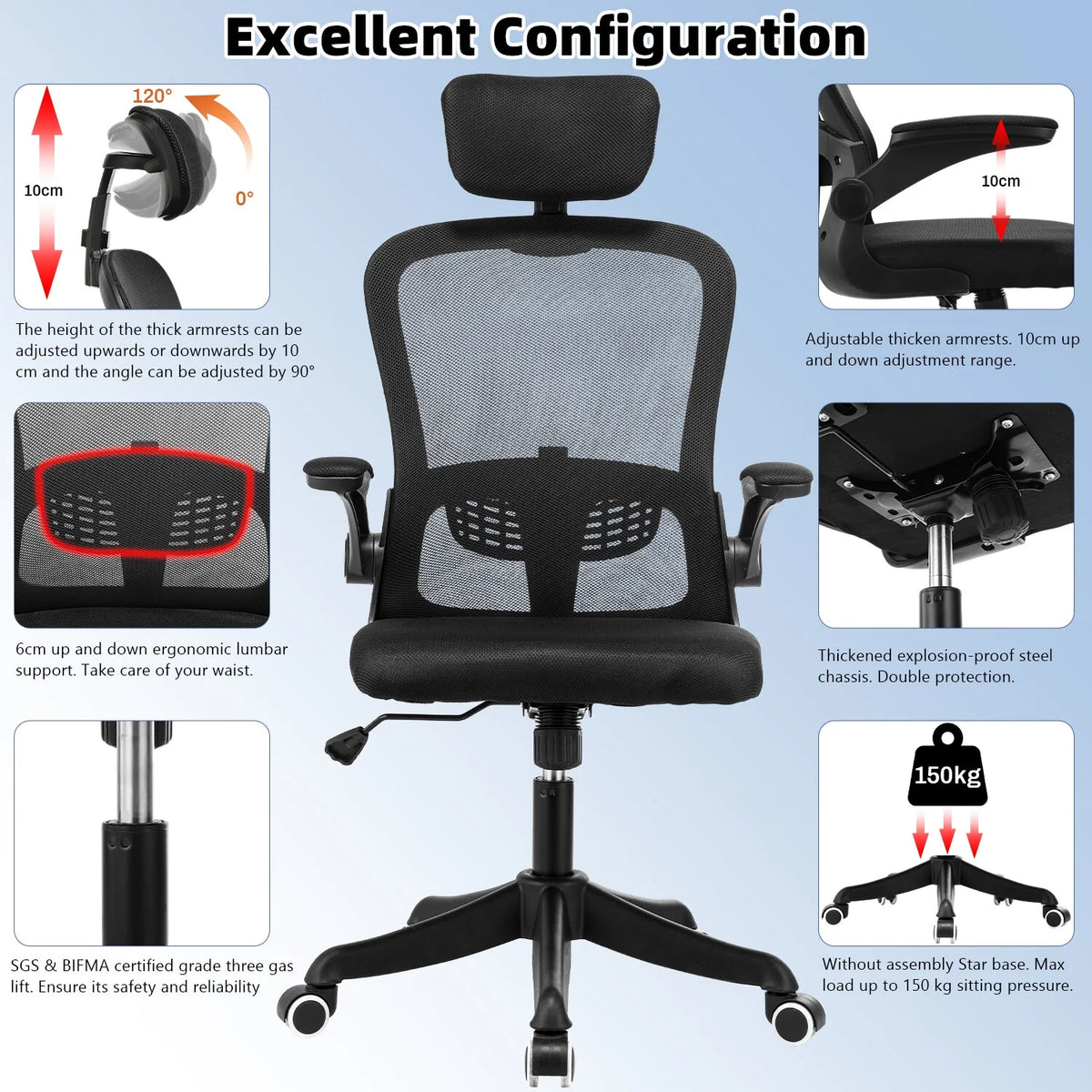 Black Mesh Ergonomic High Back Office Chair K269458