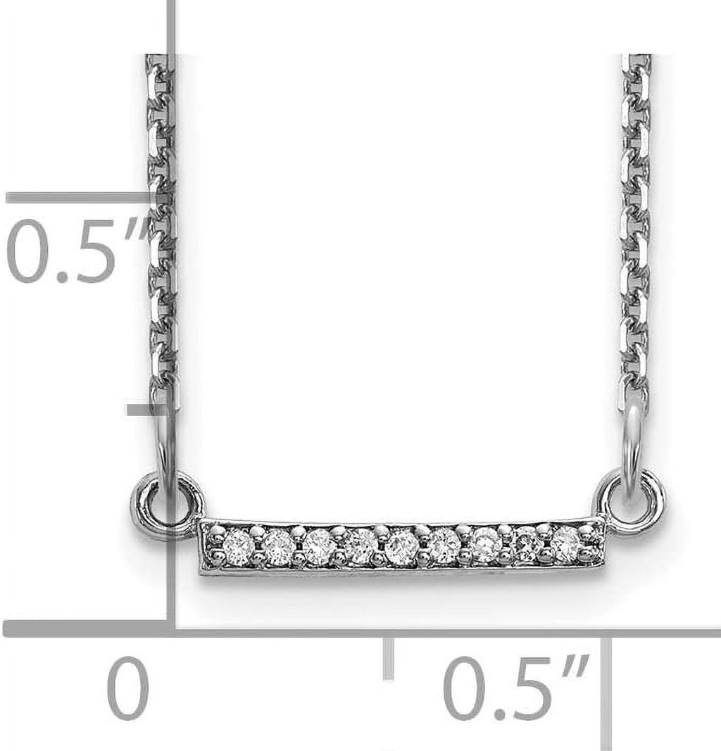 14k White Gold Diamond Bar Necklace 18" Natural Diamonds Chain B7790