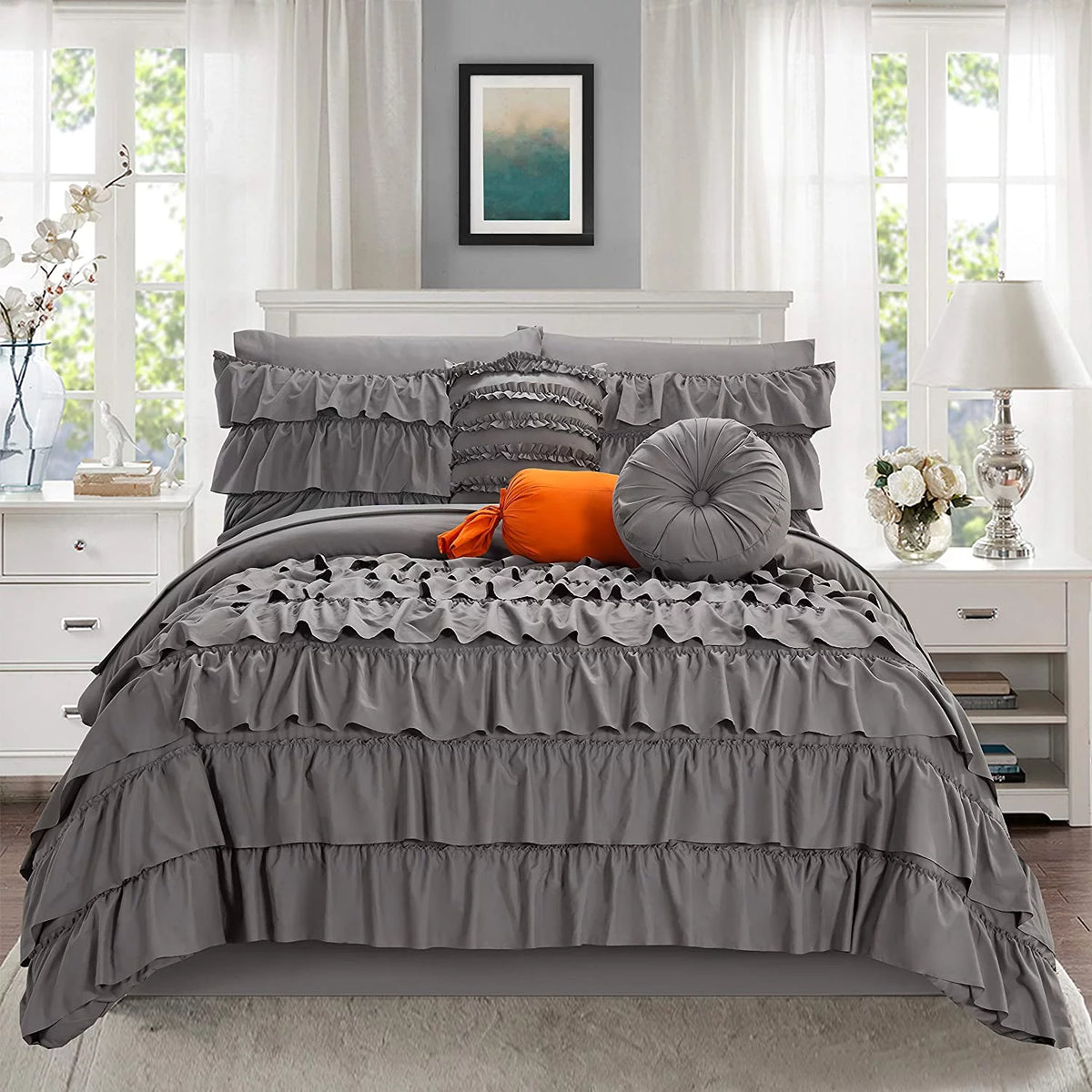 10-Piece Bed-in-a-Bag Twin XL Gray H6058