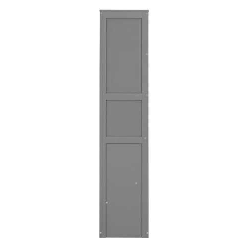 Full Size Murphy Bed with Storage Shelves Gray M265