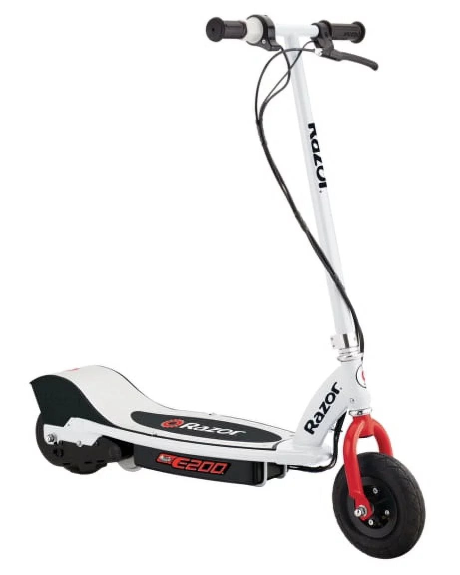 White Electric Scooter with 8" Pneumatic Front Tire D676624