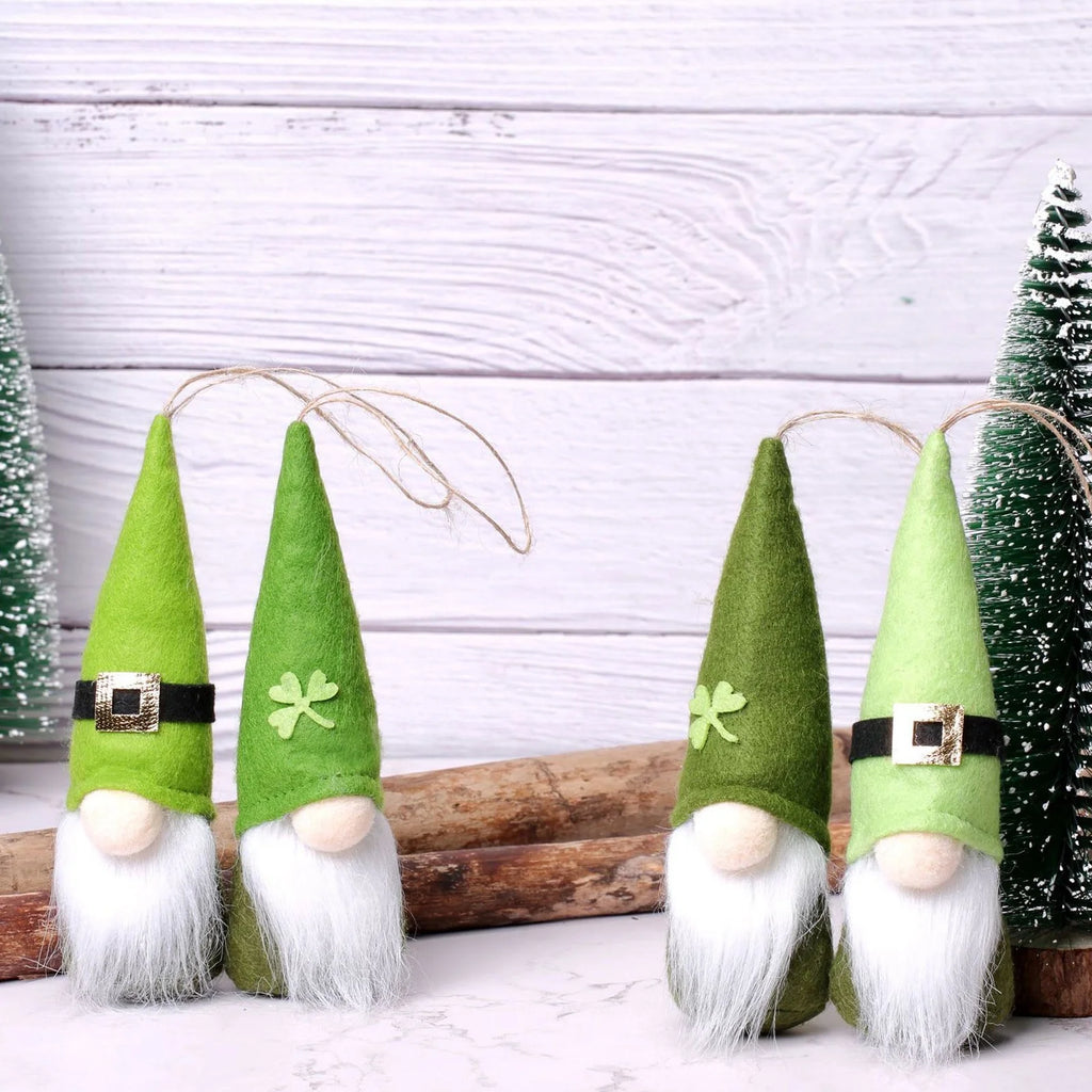 St Patricks Day Gnome Doll Ornaments Set P529