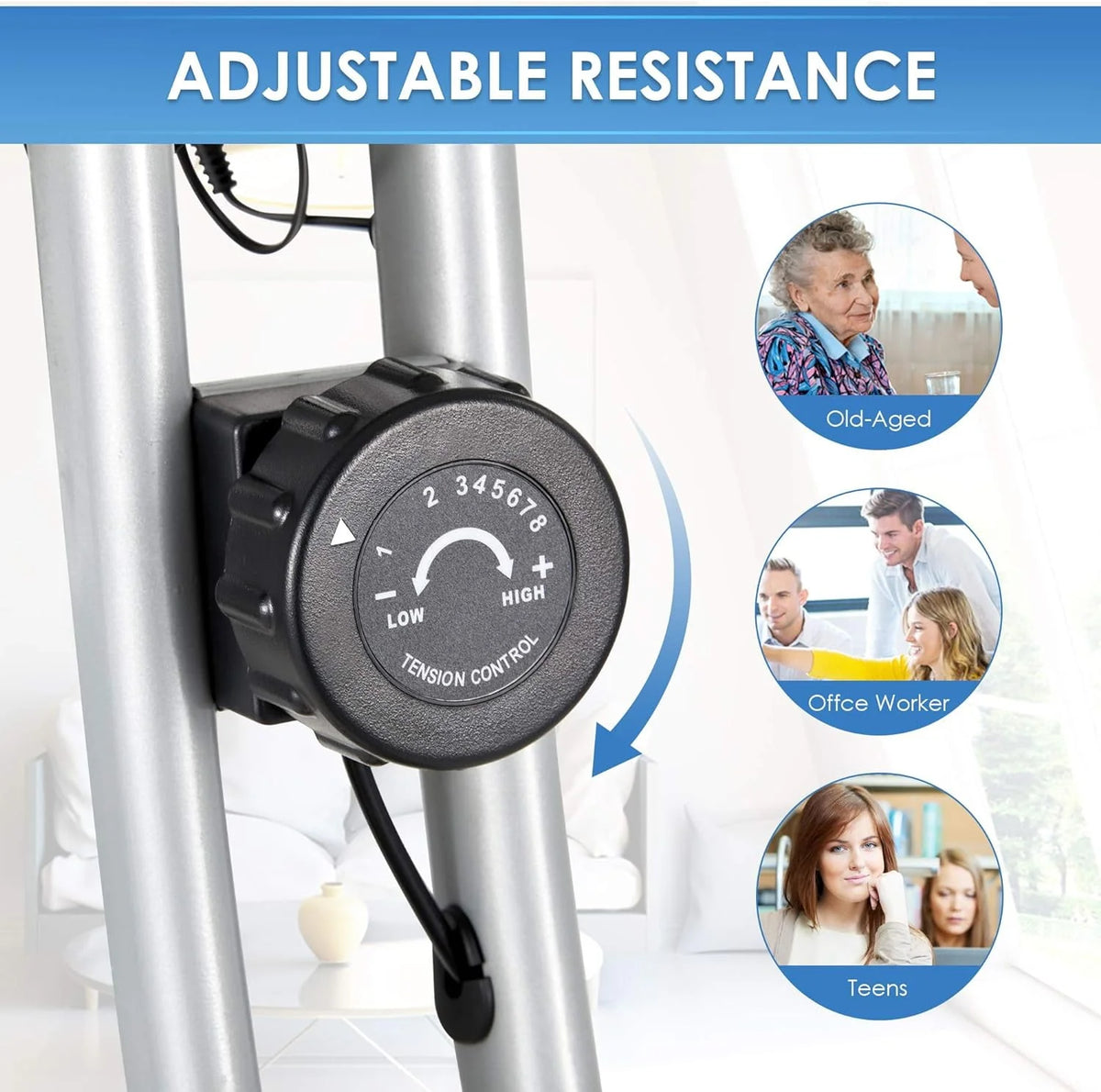 Folding Stationary Exercise Bike with LCD Monitor J6334