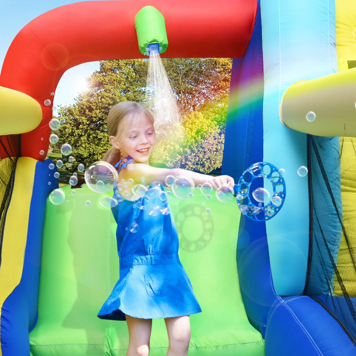 Inflatable Water Slide Park with Climbing Wall and Splash Pool J83728