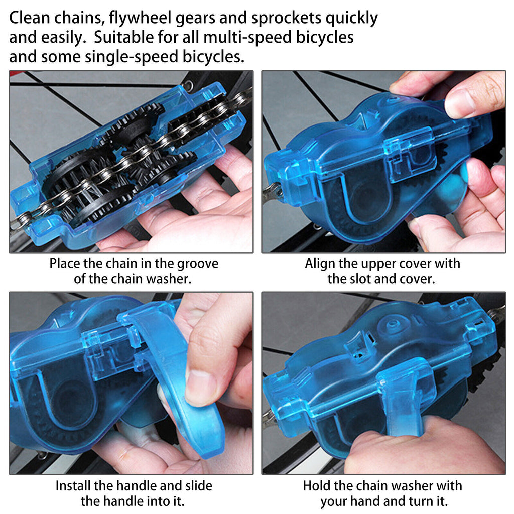 Bicycle Chain Cleaner Cleaning Brush Wheel Kit I801