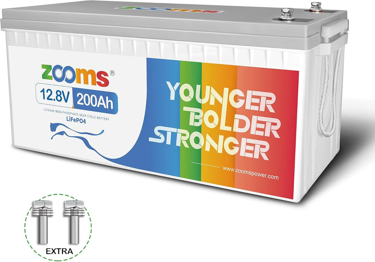 12V 200Ah LiFePO4 Battery Lithium Iron Phosphate Deep Cycle Rechargeable Battery with Built-in 100A BMS O75612