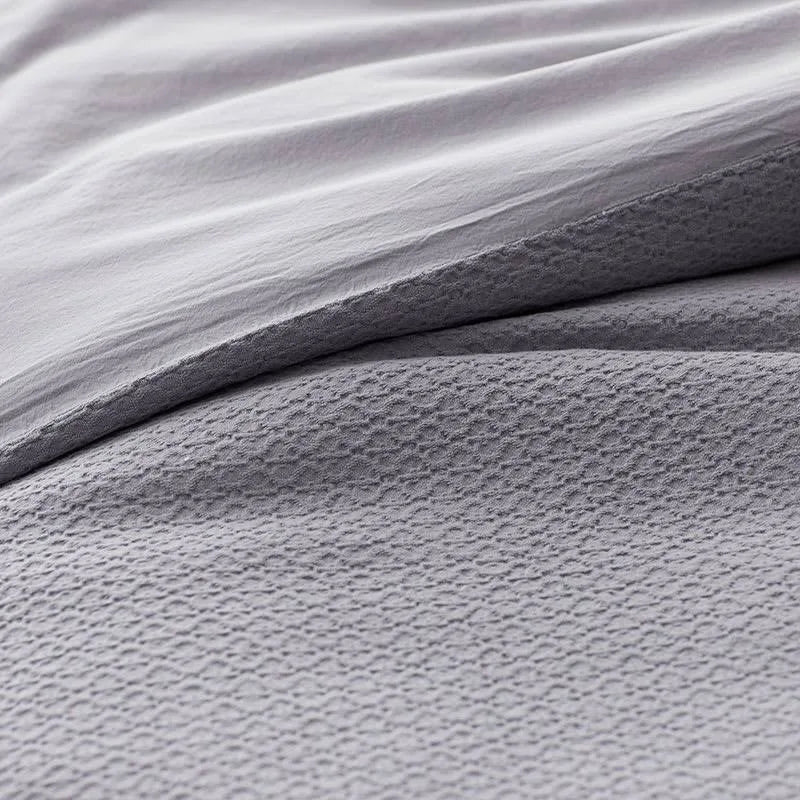 White Geometric Cotton Reversible Full Duvet Cover E4172