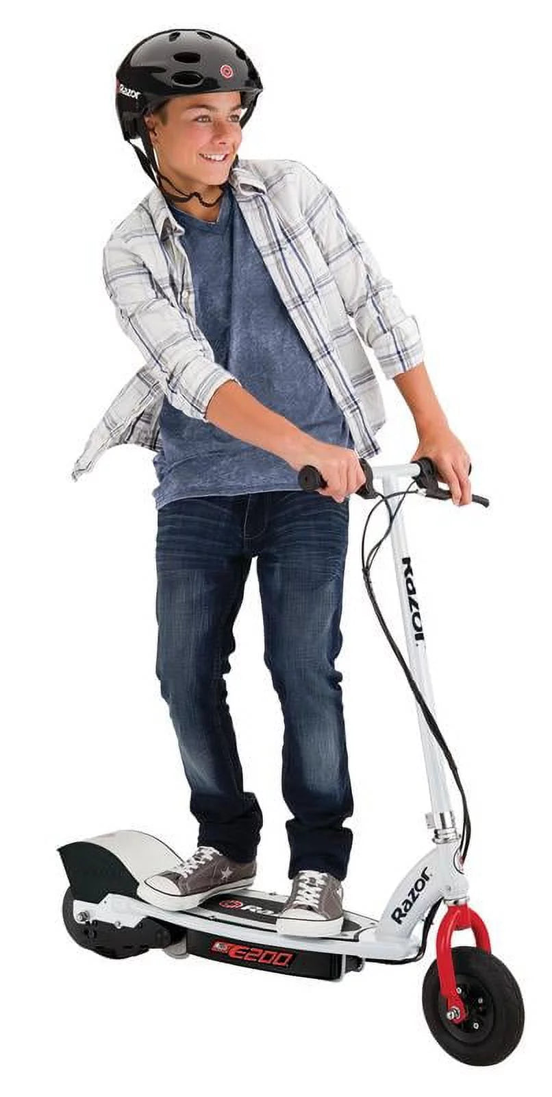 White Electric Scooter with 8" Pneumatic Front Tire D676624