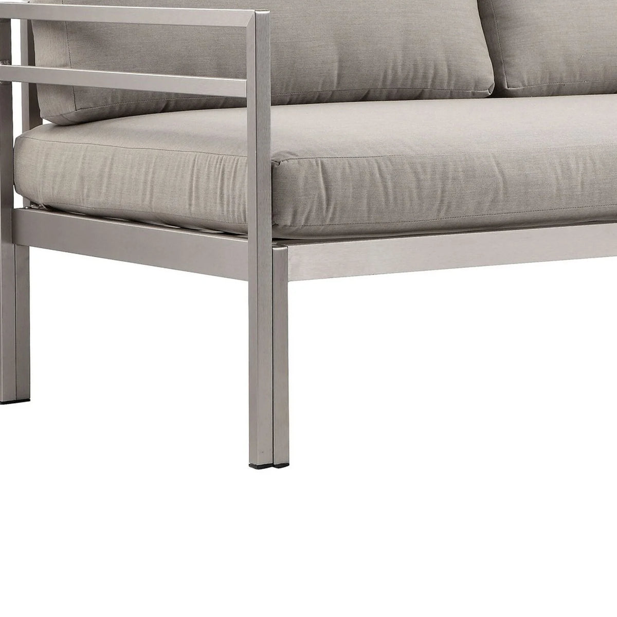 Gray Aluminum Frame Outdoor Sofa with Fabric Cushions L1504