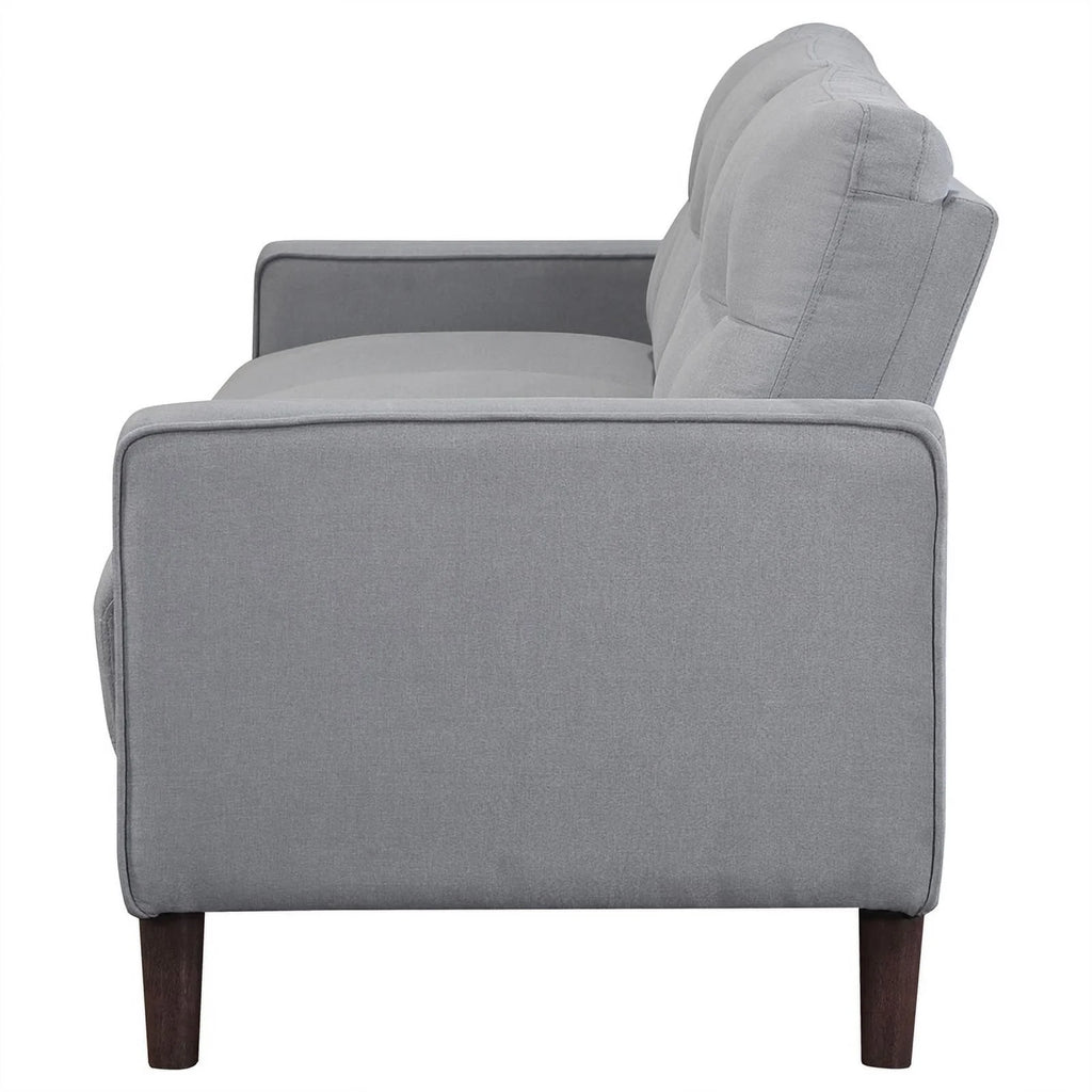 Gray Upholstered Fabric Sofa with Track Arms F34749
