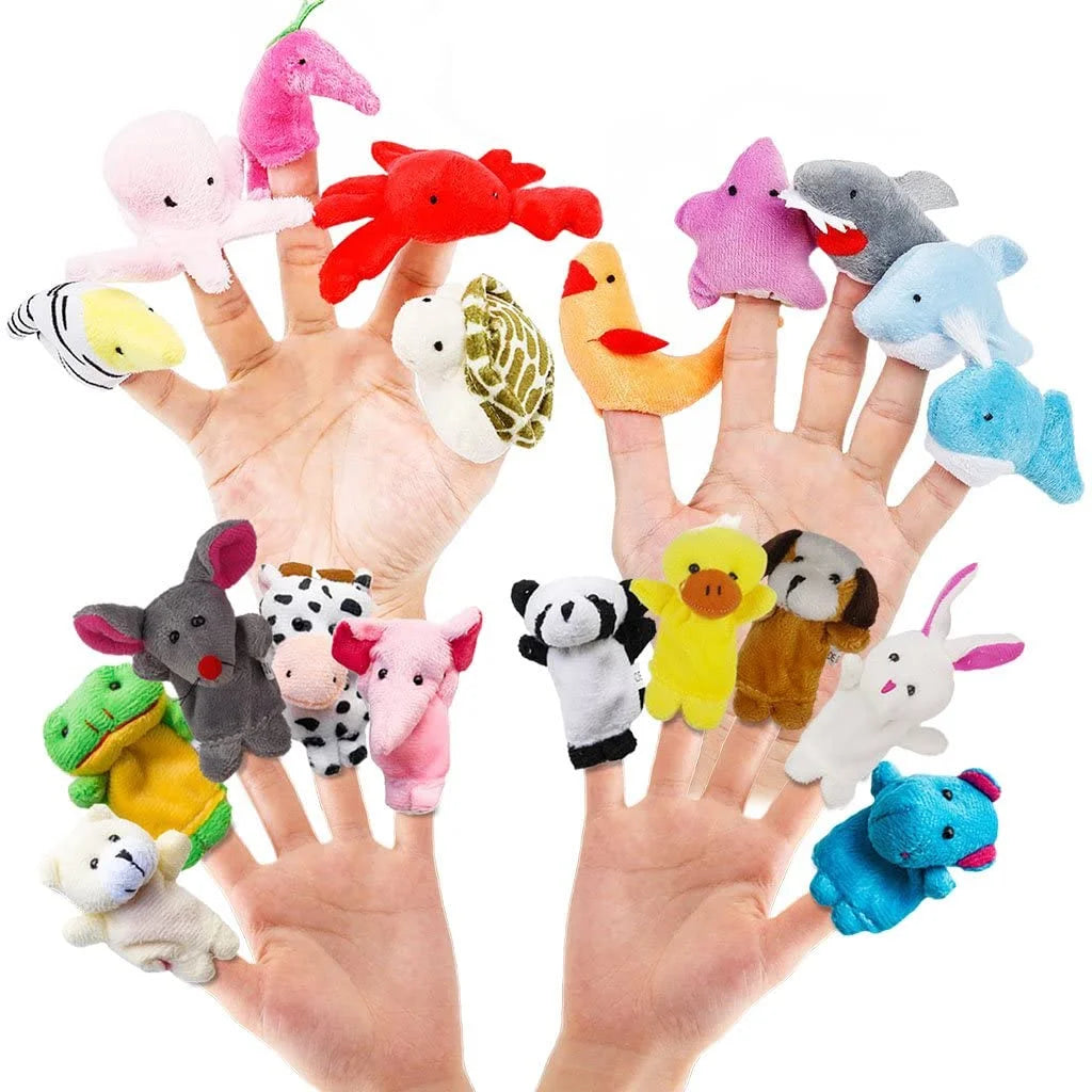 20 PCS Soft Velvet Animal Finger Puppets Toys F9018