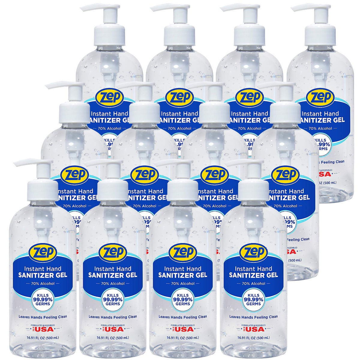 Instant Hand Sanitizer Gel 70% Alcohol 1 Gallon Case of 4 Pump Included Z371774
