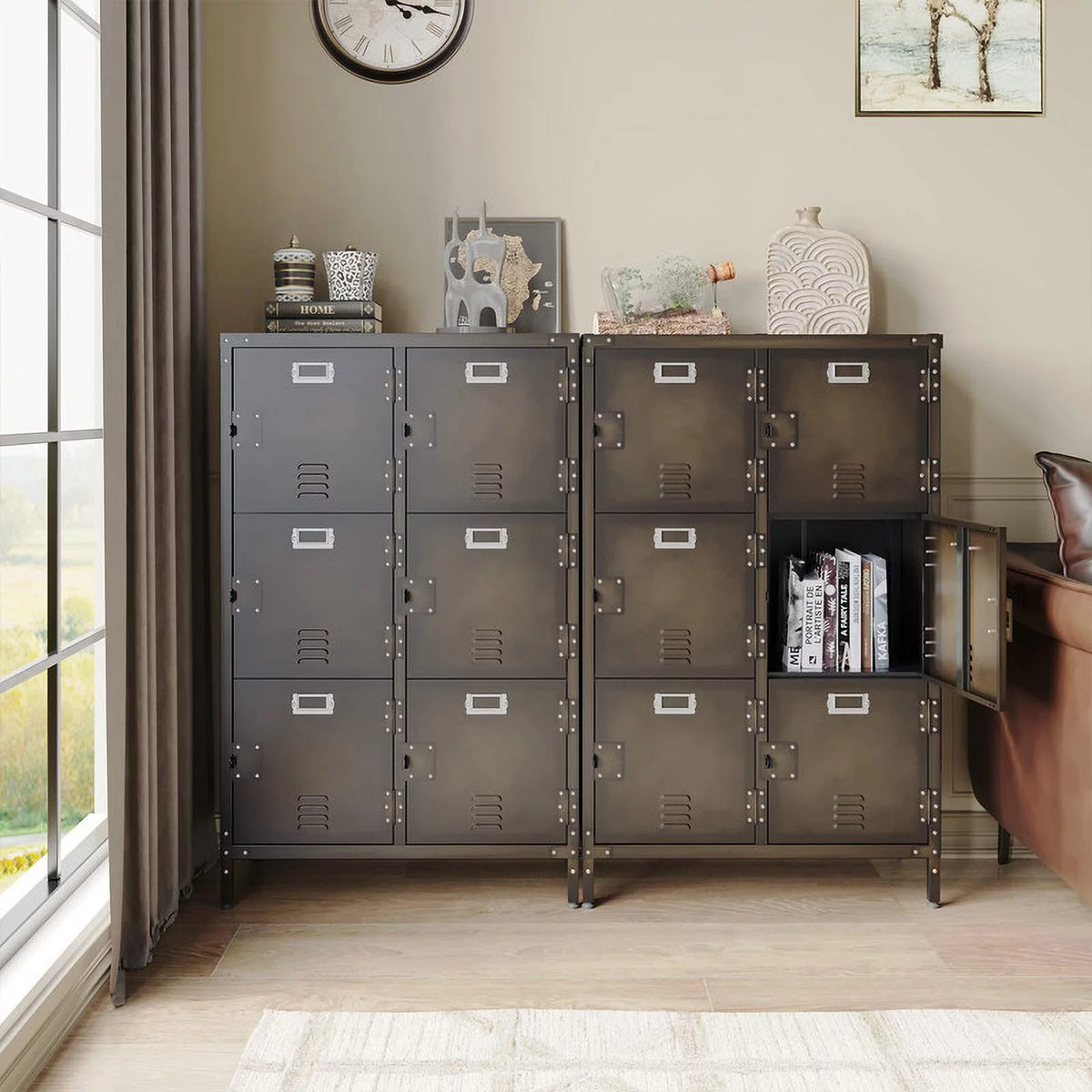 Metal Storage Locker with Doors and Shelves J81200