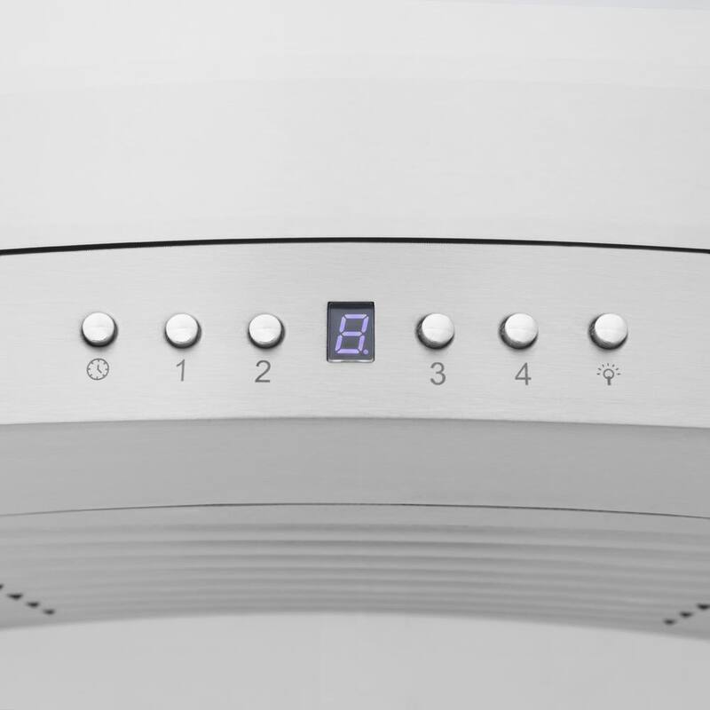 48 in. 400 CFM Ducted Wall Mount Range Hood in Stainless Steel & Glass I446575