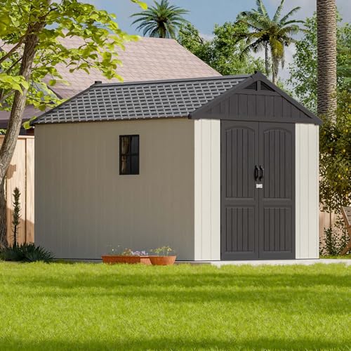 6x4 FT Plastic Outdoor Storage Shed Light Grey K87720