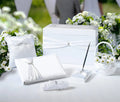 White Sash Wedding Accessories Set B25636