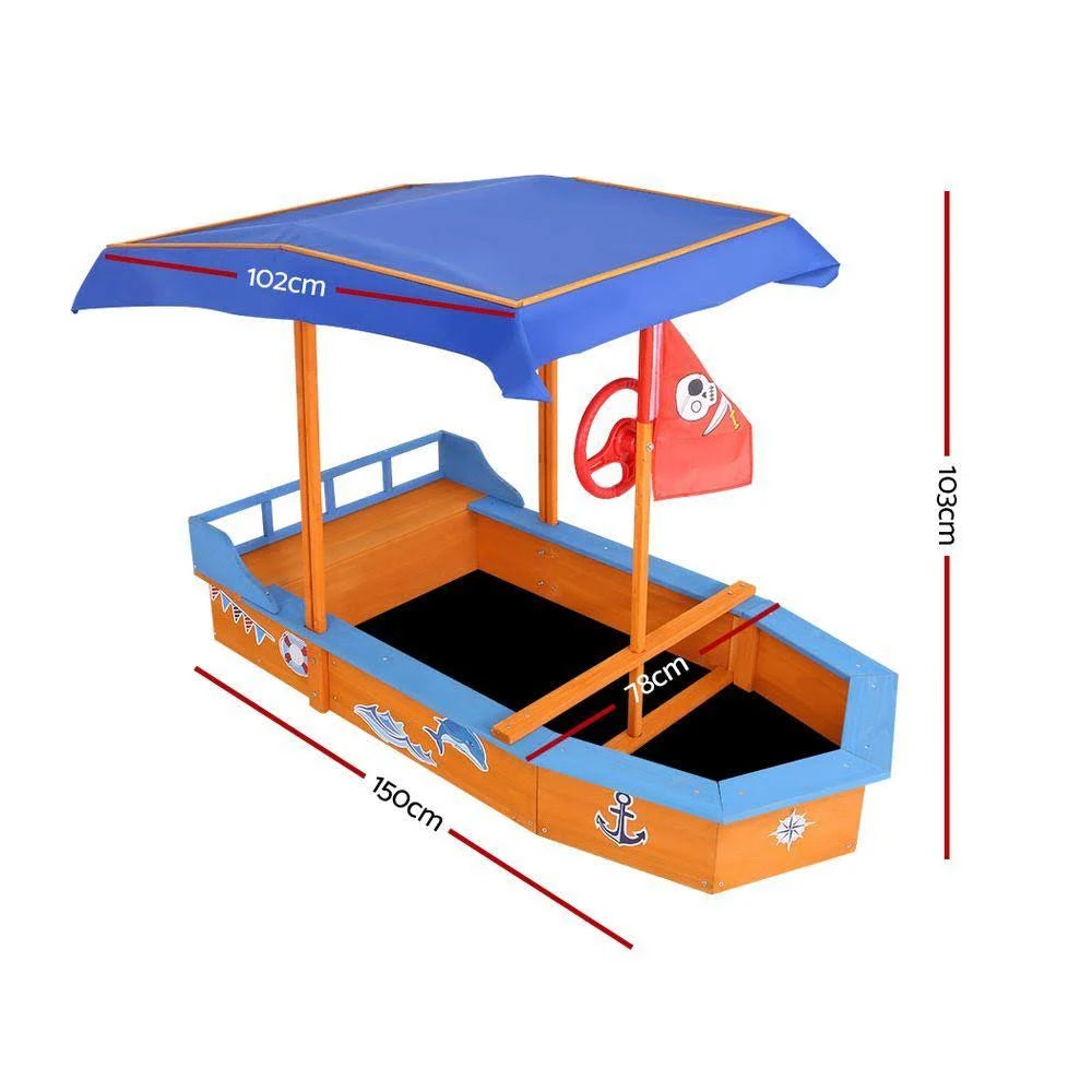 Boat-Shaped Canopy Sand Pit U9041