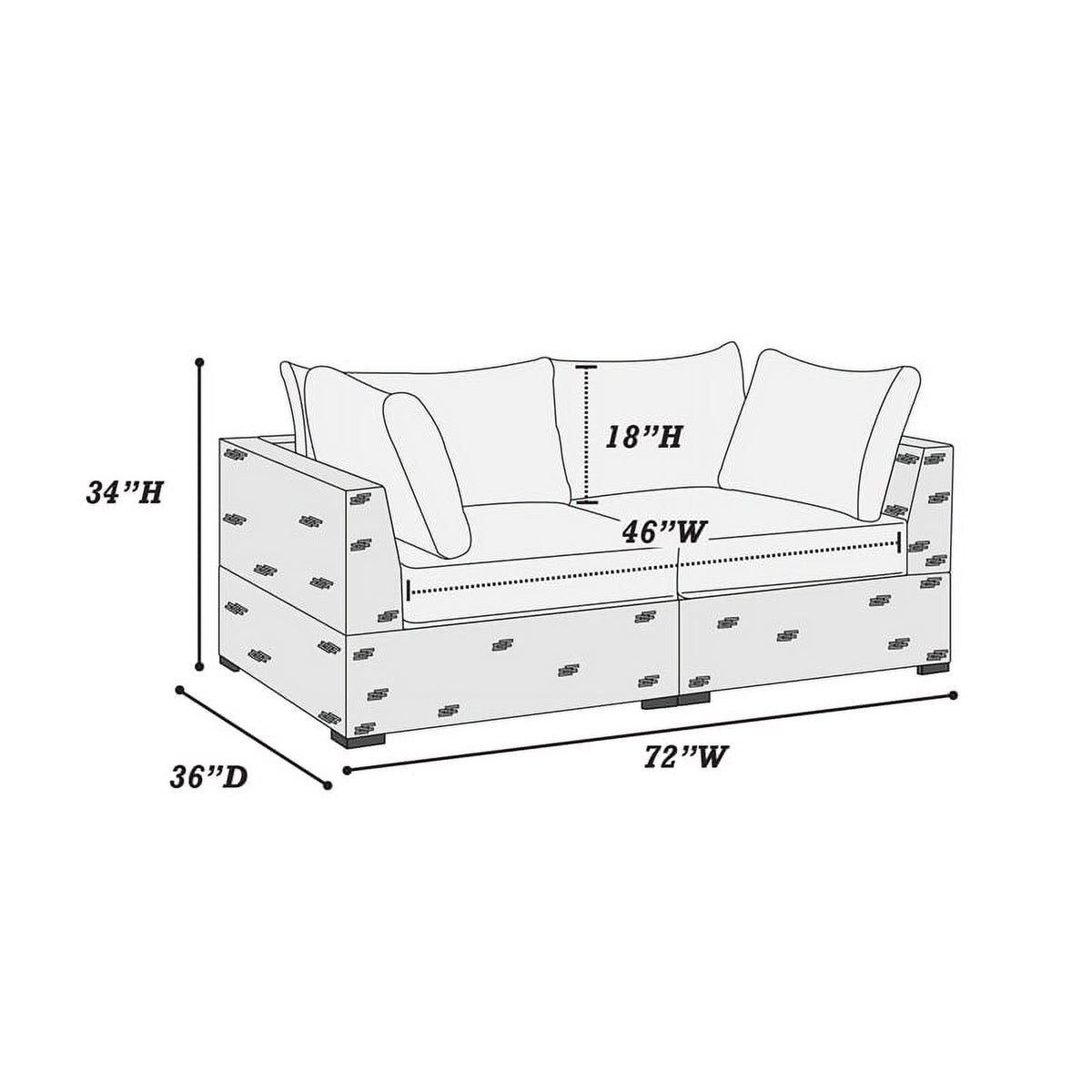 Red Wicker-Fabric Outdoor Loveseat Two Piece M306597