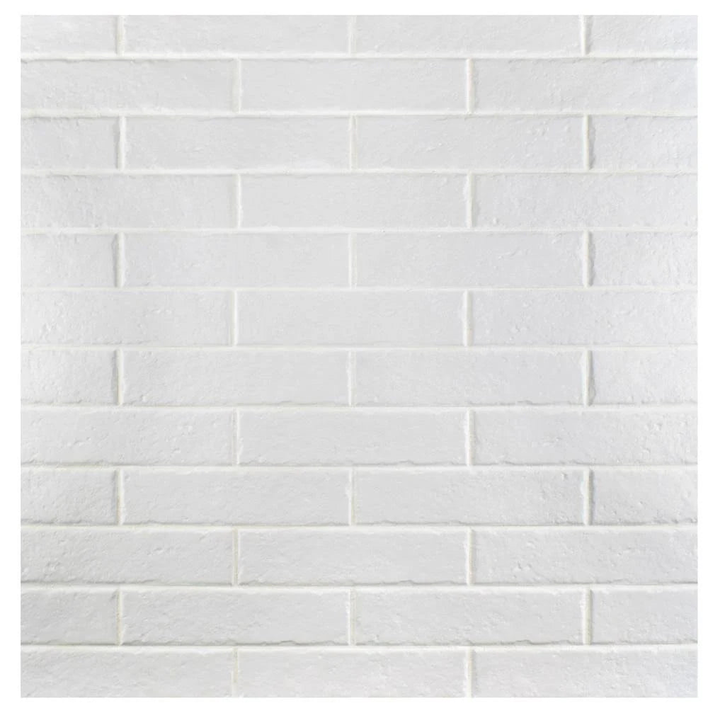 White 2-3/8 in. x 9-1/2 in. Porcelain Floor and Wall Tile B43000
