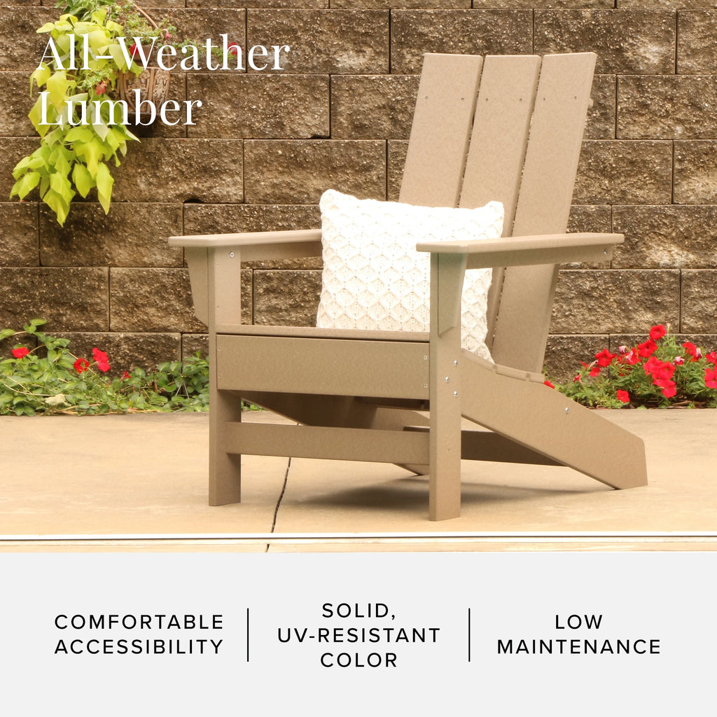 Set of 4 Oversized All-Weather Adirondack Chairs Z4031