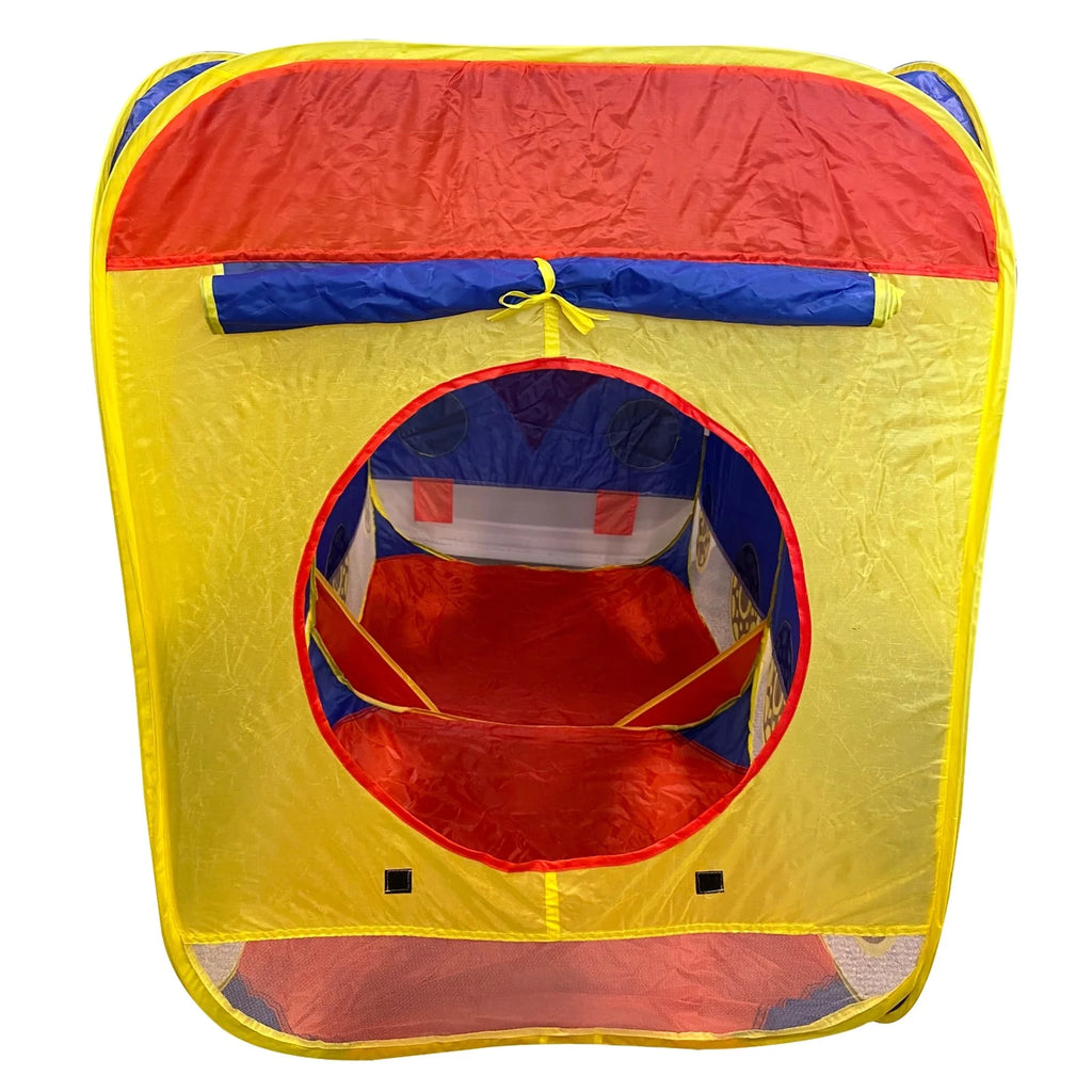 Kids Pop Up School Bus Play Tent Tunnel Folding Indoor Outdoor Bright Colors Toys I54446