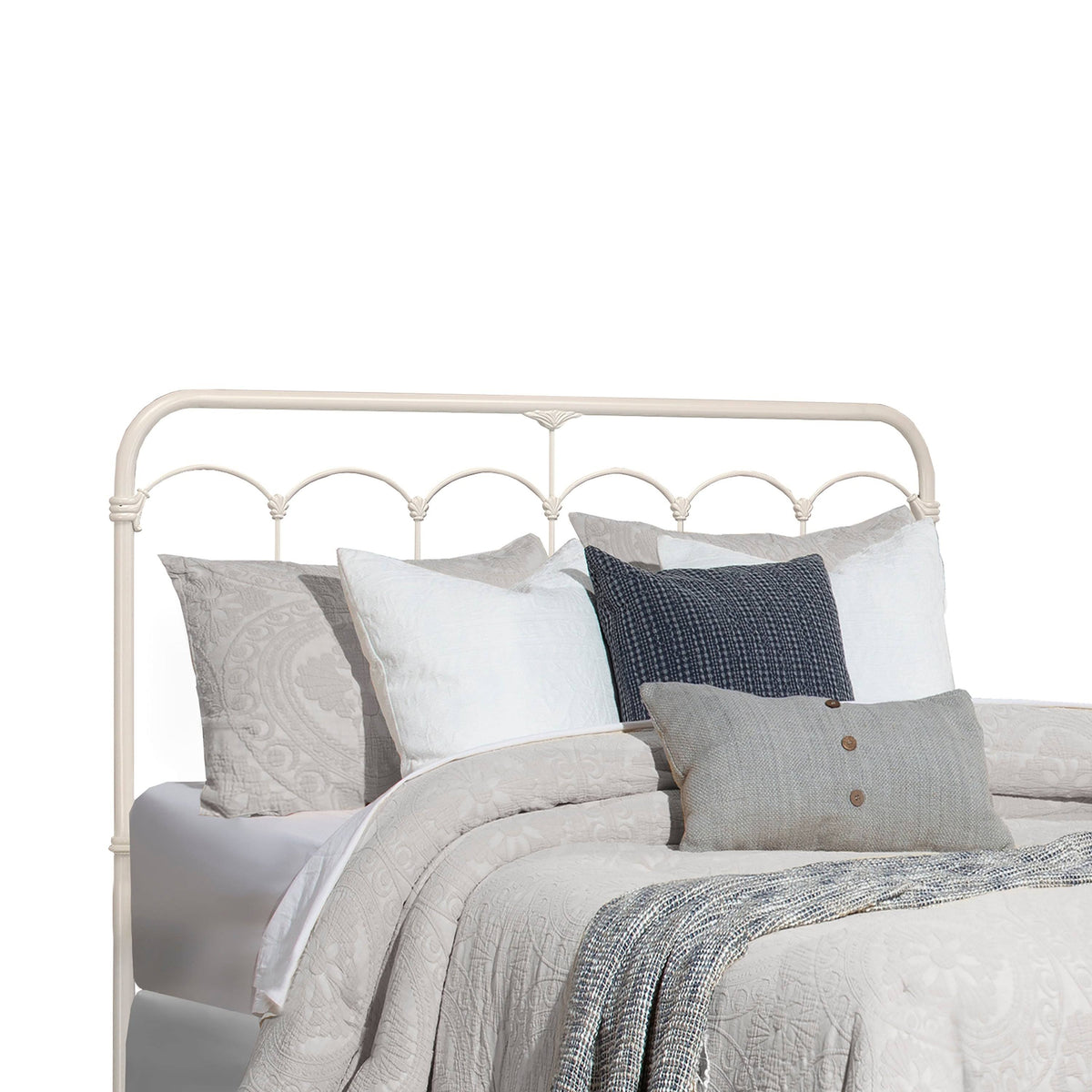 King Soft White Metal Headboard C178998