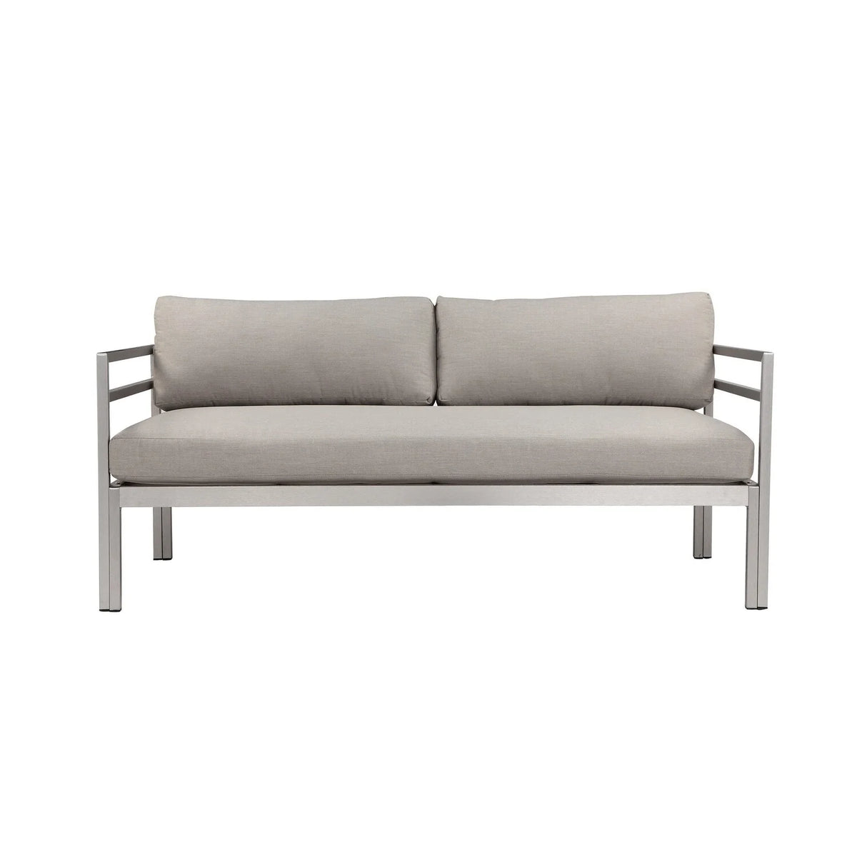Gray Aluminum Frame Outdoor Sofa with Fabric Cushions L1504