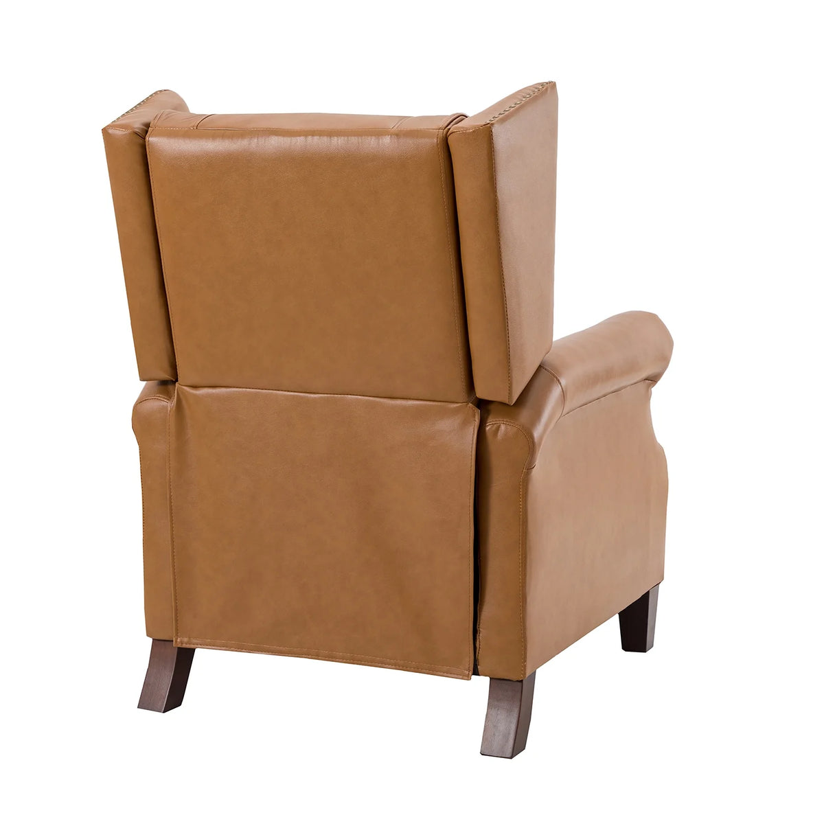 Genuine Leather Recliner with Nailhead Trims and Solid Wood Legs C6832