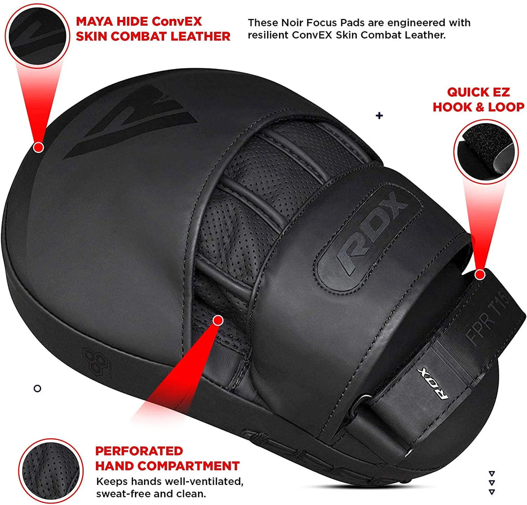Black Leather Boxing Focus Mitts D814000