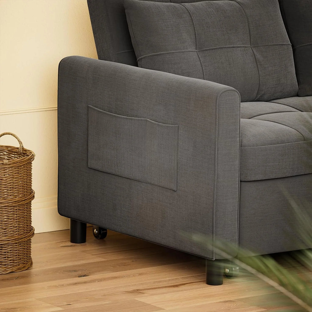 Dark Gray Convertible Sleeper Sofa Bed Z181260