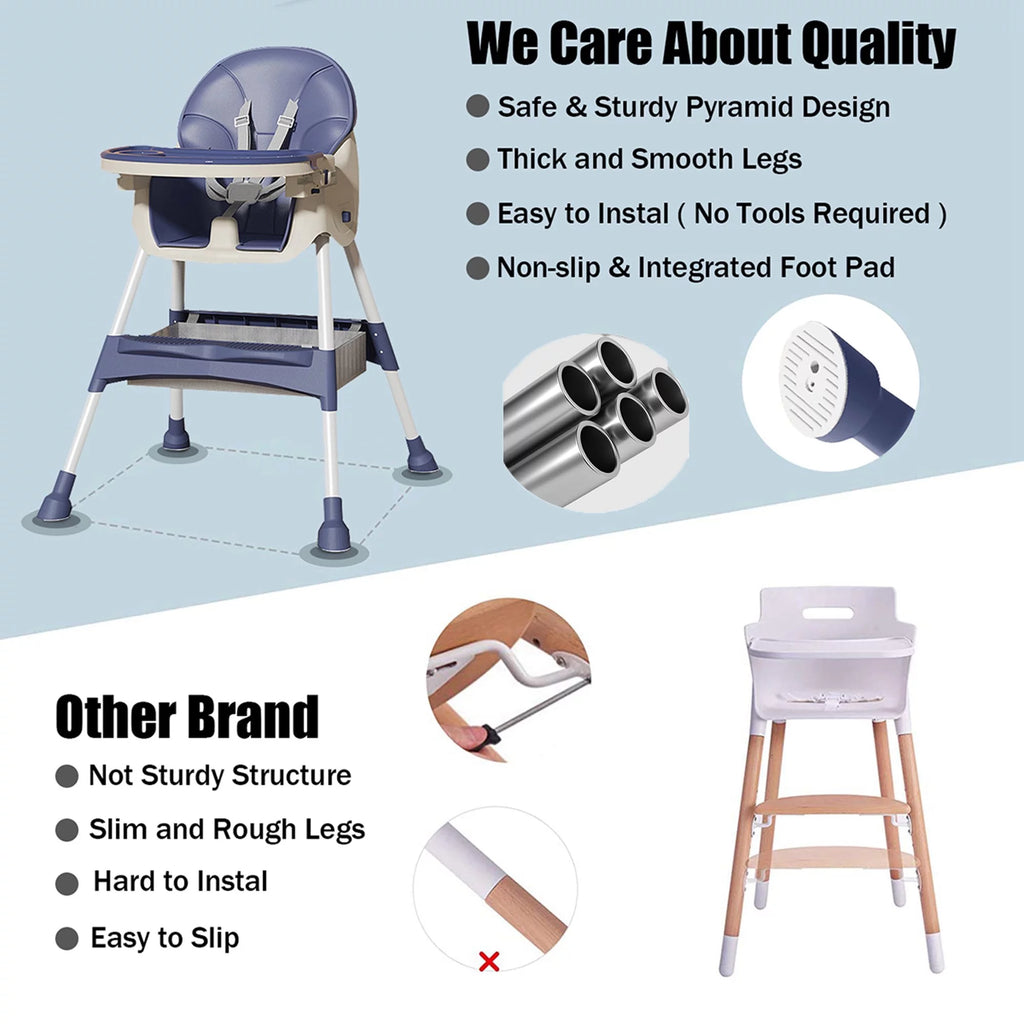 4-in-1 Baby High Chair Blue D519719
