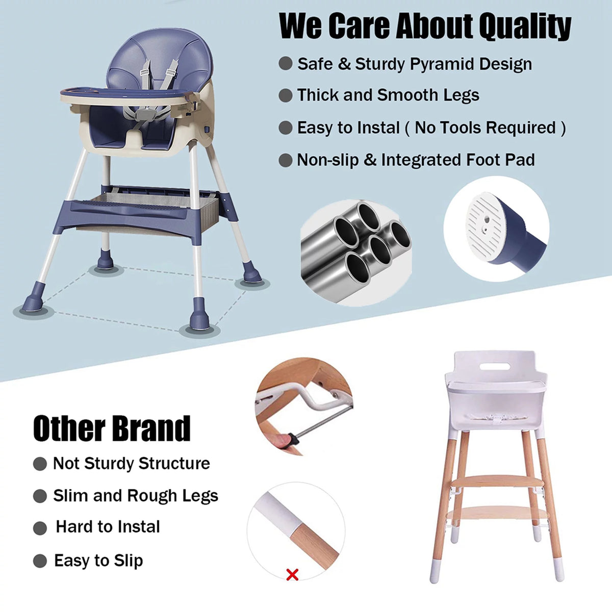 4-in-1 Baby High Chair Blue D519719