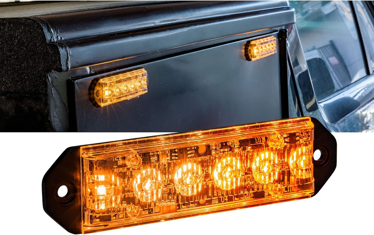 4pc 6W AMBER GREEN LED Flashing Strobe Light Head Emergency Grille Police Light Y4745