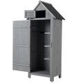 Gray Outdoor Wood Storage Cabinet with Shelves Q844020