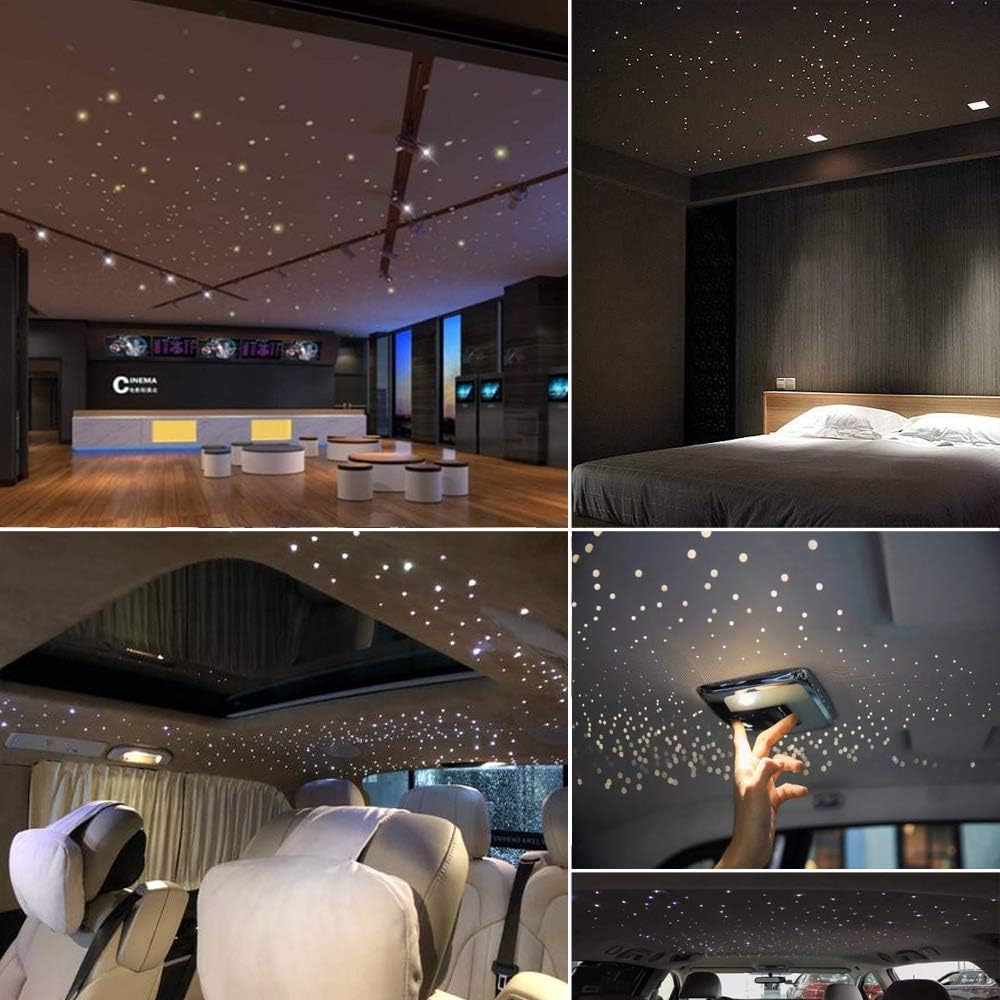 10W Twinkle Fiber Optic Lights Kit with RGBW Light Engine, Optical Fiber Cable 460pcs 9.8ft/3m, 28key Remote R44411