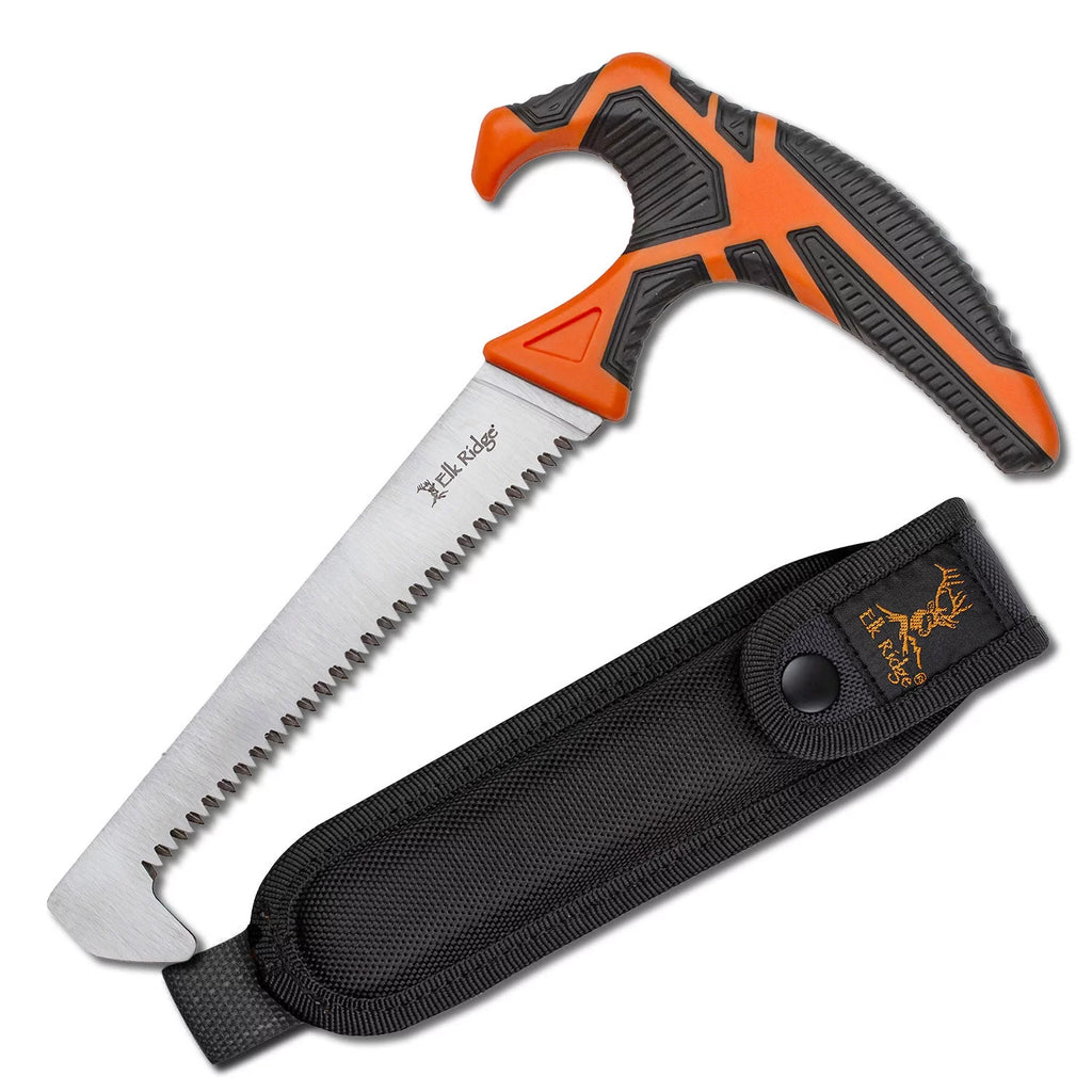 5" Carbon Steel Blade Orange/Black Handle Game Clean Saw I693565