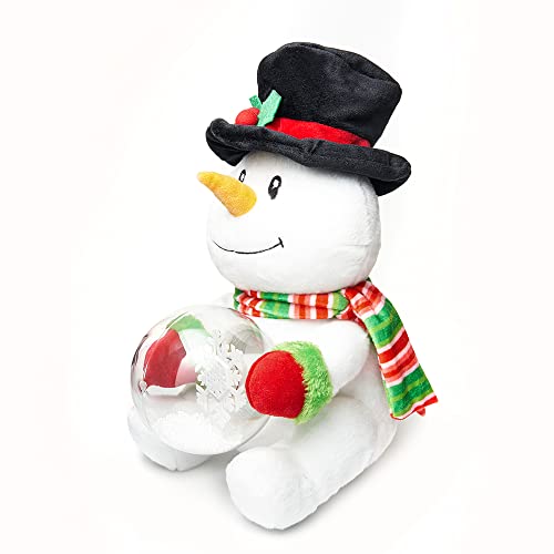 Animated Christmas Snowman LED Light Plush Toy 12 Inches V9321