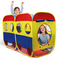 Kids Pop Up School Bus Play Tent Tunnel Folding Indoor Outdoor Bright Colors Toys I54446