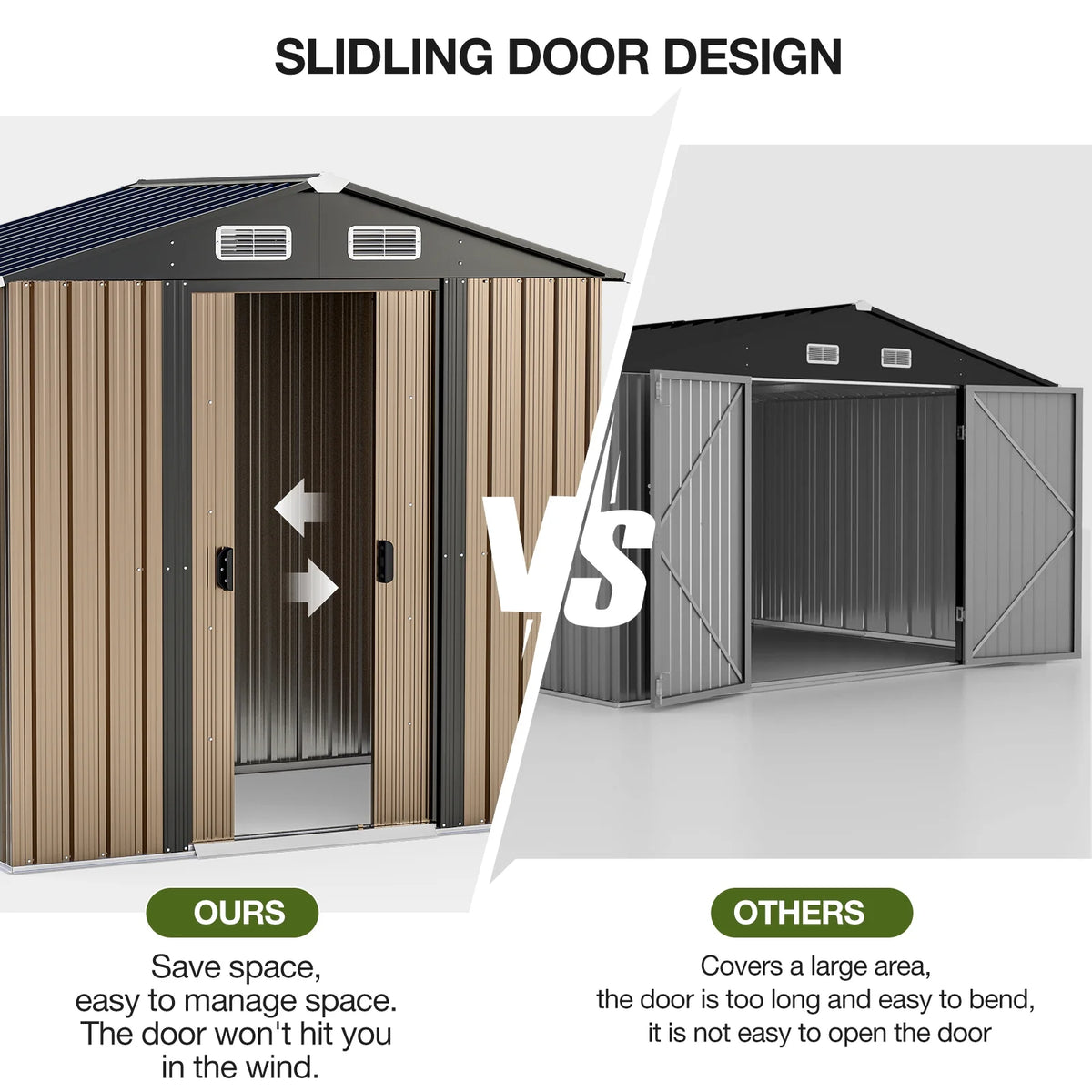 6 x 4 FT Waterproof Metal Outdoor Storage Shed V2585