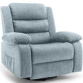 Beige Oversized Swivel Rocking Recliner Chair with Massage and Heat F5395