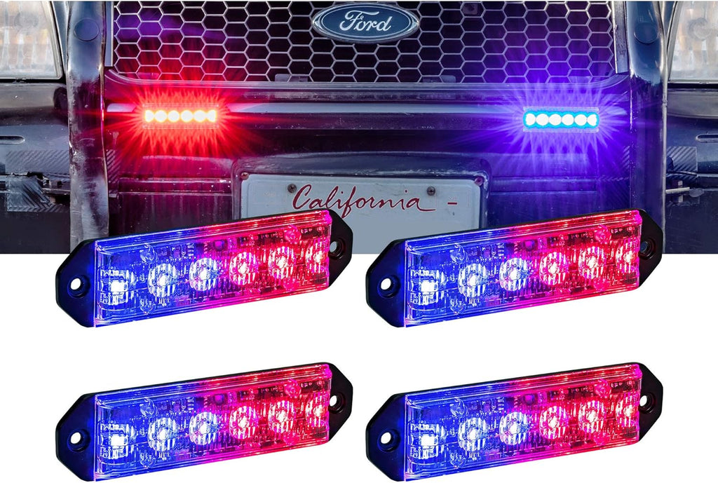 4pc 6W AMBER GREEN LED Flashing Strobe Light Head Emergency Grille Police Light Y4745