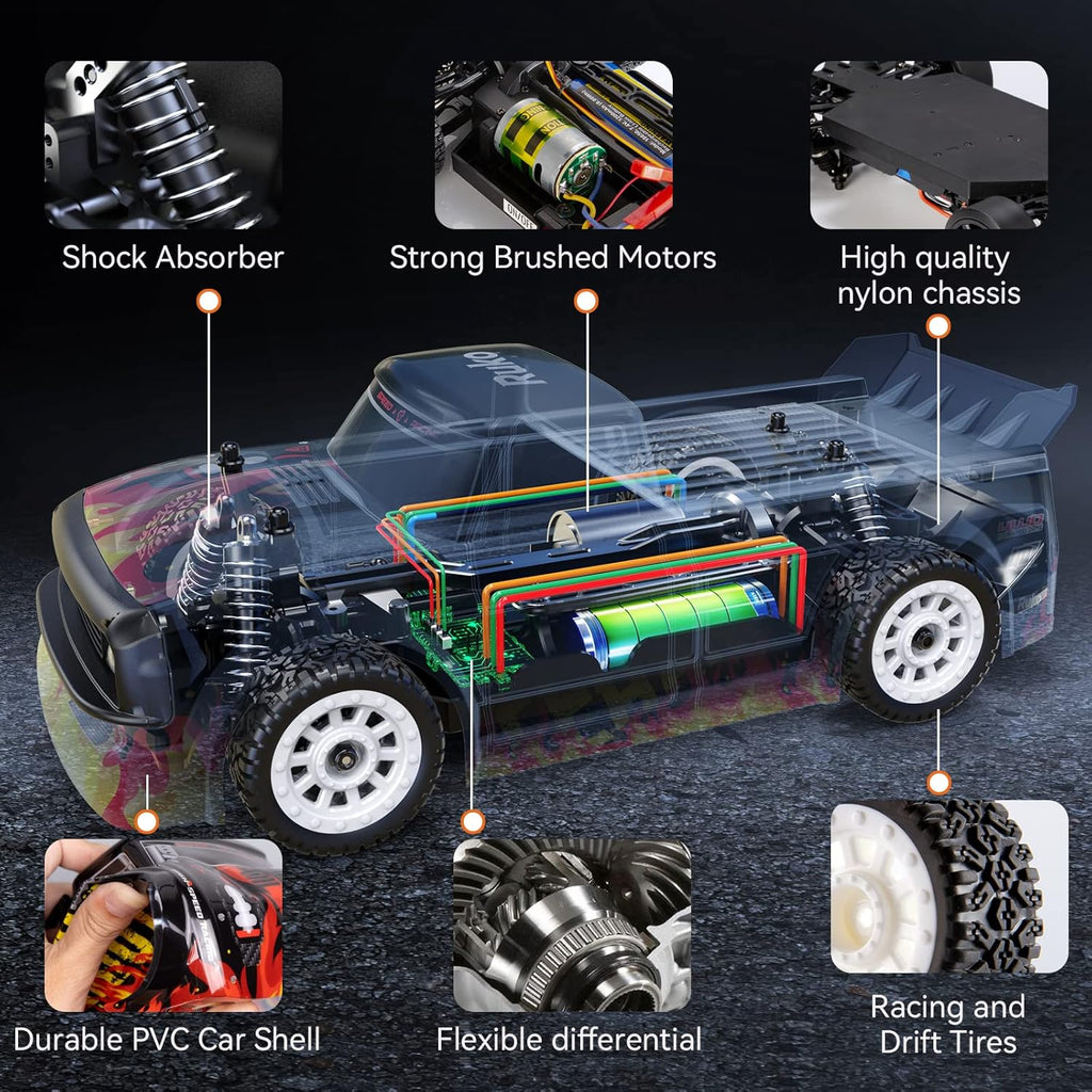 1/16 2.4Ghz 4WD RC Rally Racing Car with Headlights Y464