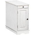White Side Table with Drawer and Cabinet X340